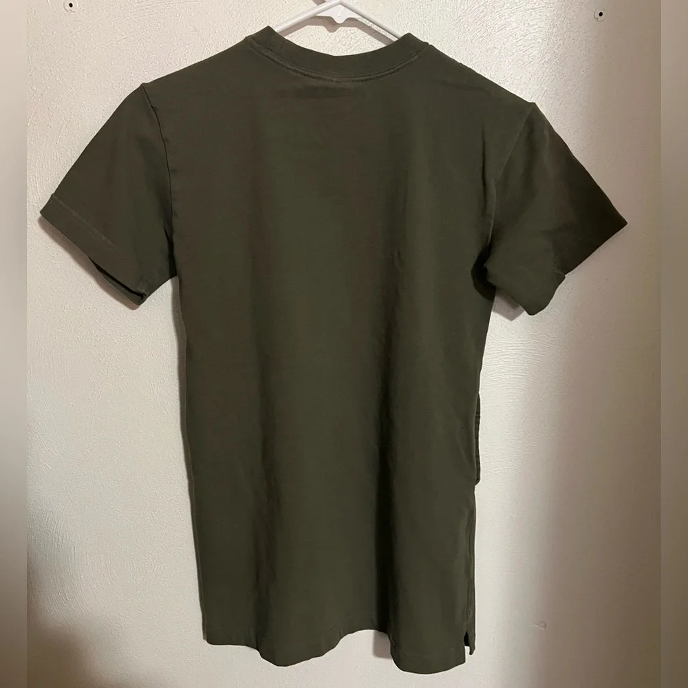 NIKE Sportswear Classic T Shirt Dress with Pockets Army Green White Girl's Sz S‎